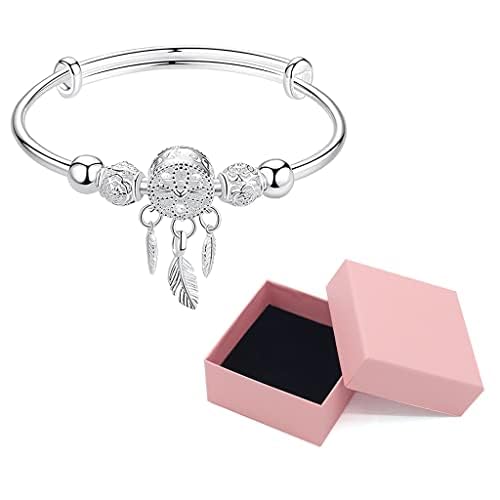 SANNIDHI Silver Bracelet for Women Creative Dreamcatcher Electroplate Bracelet,Adjustable Size,Fashion Stylish Jewelry Bracelet for Girls, With Gift Box SANNIDHI Silver Bracelet for Women Creative Dreamcatcher Electroplate Bracelet,Adjustable Size,Fashion Stylish Jewelry Bracelet for Girls, With Gift Box